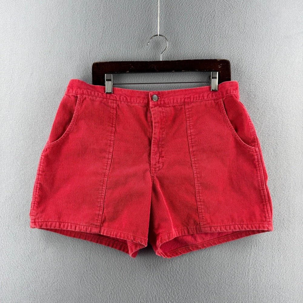 Vintage Windridge Corduroy Shorts Mens 38 Red Cotton Elastic Waist Surf 90s